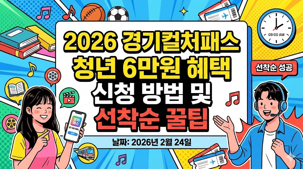 2026 경기컬처패스 청년 6만원 혜택 신청 방법 및 선착순 꿀팁 2026 경기컬처패스 청년 6만원 혜택 신청 방법 및 선착순 꿀팁