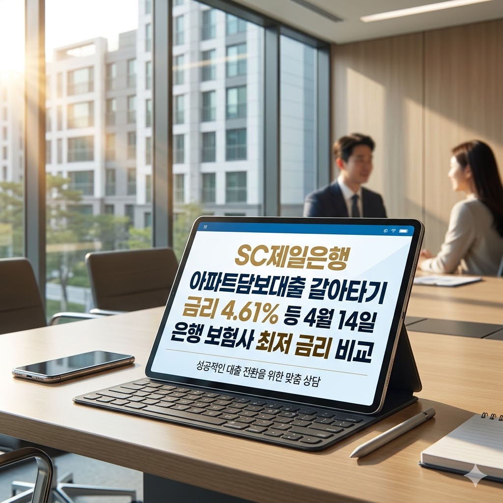 sc제일은행 아파트담보대출 갈아타기 금리 4.61% 등 4월 14일 은행 보험사 최저 금리 비교 sc제일은행 아파트담보대출 갈아타기 금리 4.61% 등 4월 14일 은행 보험사 최저 금리 비교