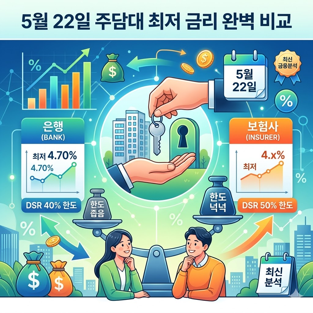 sc제일은행 아파트담보대출 이자율 4.70% 등 5월 22일 은행 보험사 최저 이자율 비교