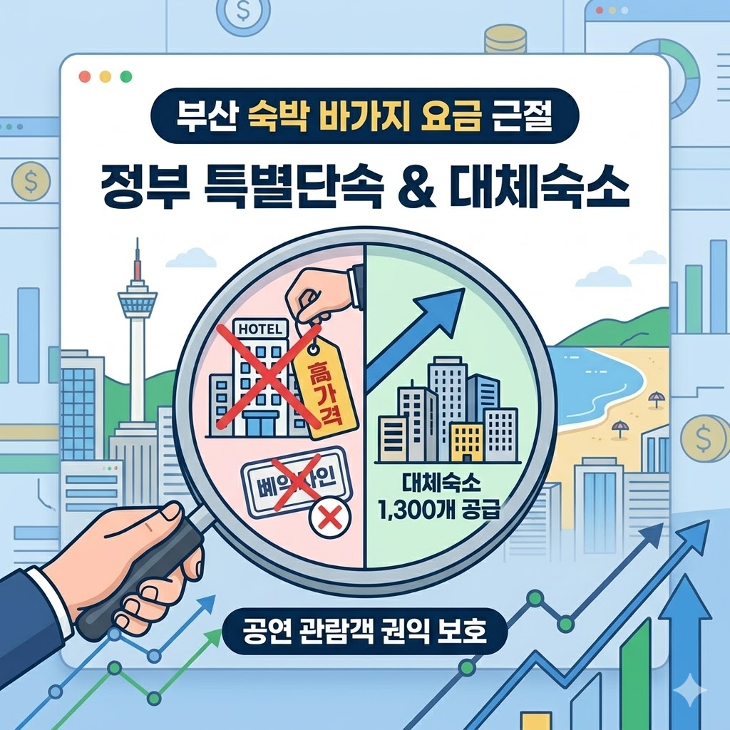 부산 대형 공연 숙박 바가지 뿌리뽑는다! 정부 합동 특별단속 및 대체 숙소 1,300개 공급 대책 총정리 부산 대형 공연 숙박 바가지 뿌리뽑는다 정부 합동 특별단속 및 대체 숙소 1,300개 공급 대책 총정리